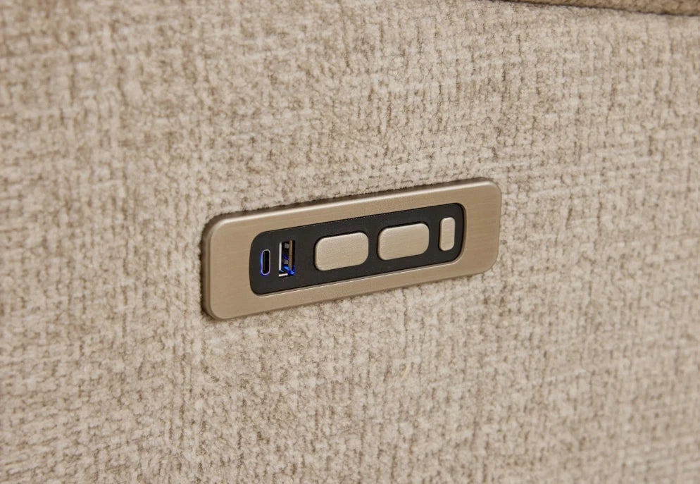 MNS Siyara Fabric Electric Recliners Arm Chair Beige & Grey ,USB Ports, Type C Ports