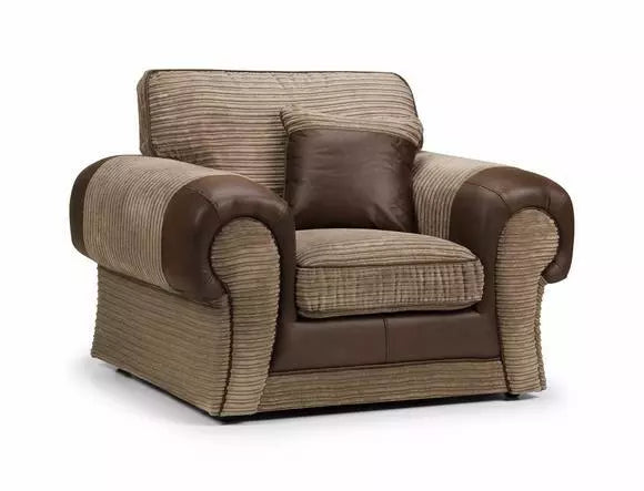 TANGO Armchair Fabric Grey Black / Brown Fabric