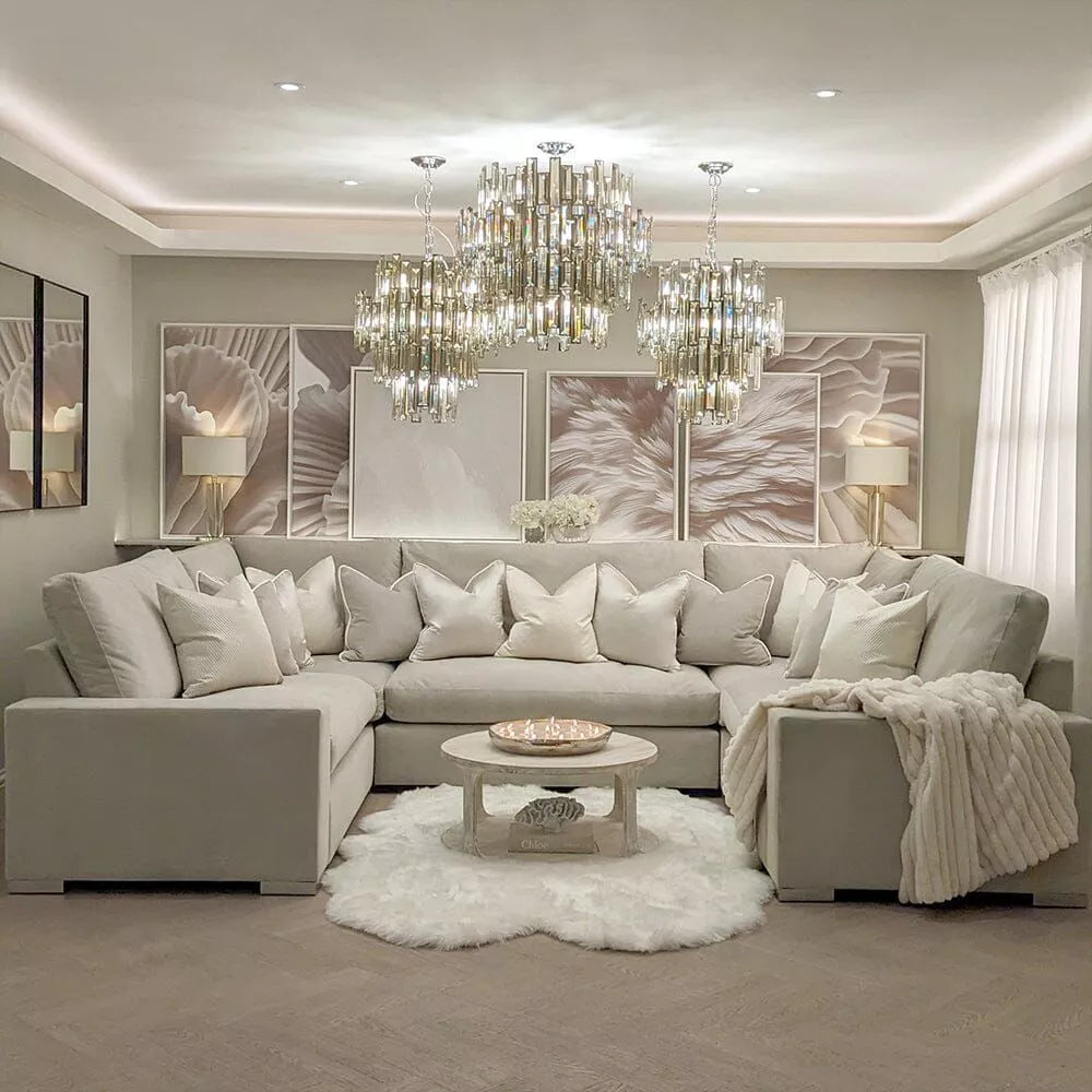 U Shape Cinema Sofa in Cream Truffle XL