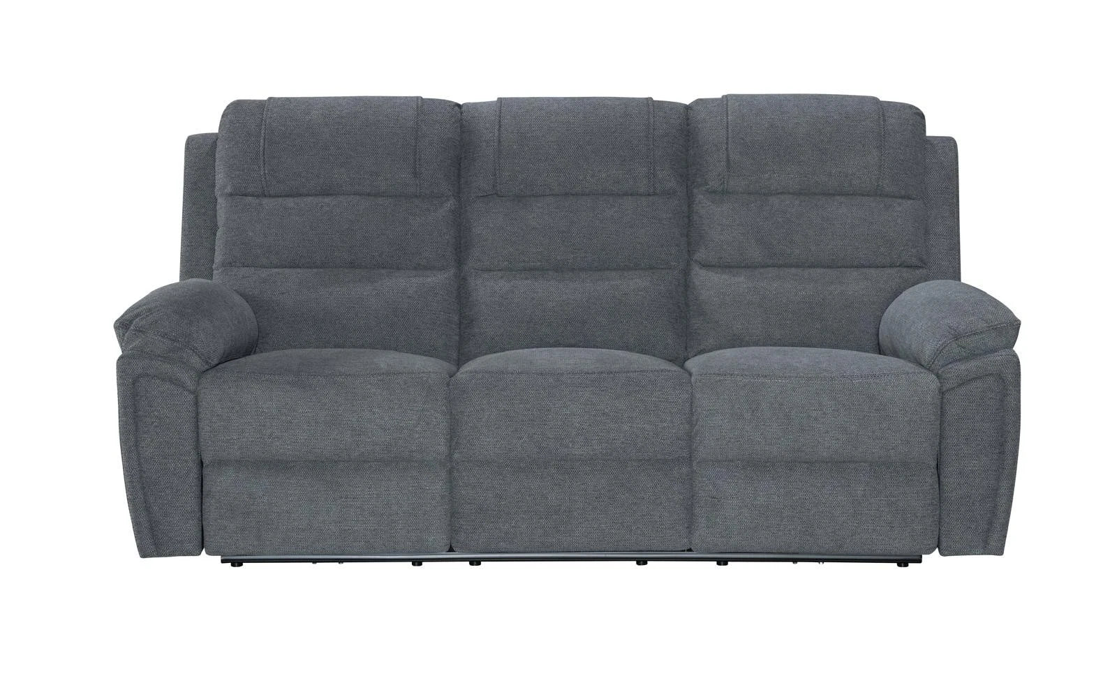 MNS Venice Fabric Electric Recliner 3 Seater Sofa Grey-3 Seater Fabric Sofa