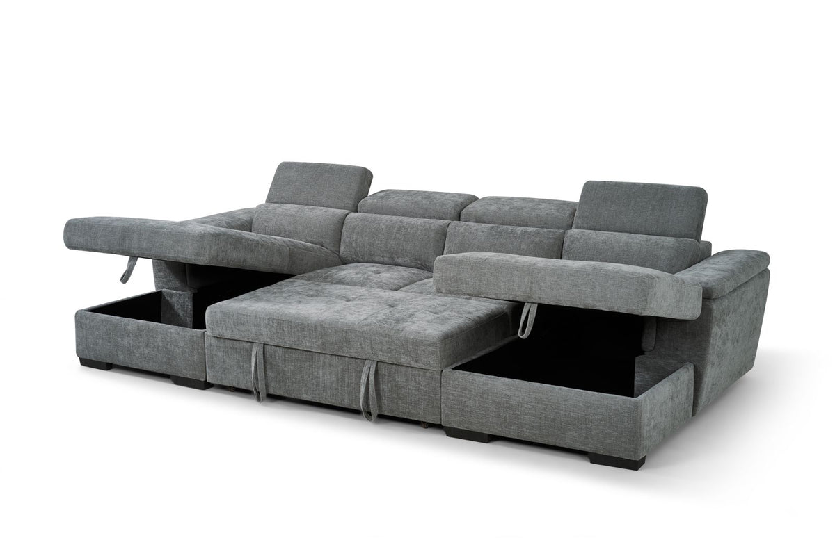 MNS Alaya Sofabed Grey U Shape Corner