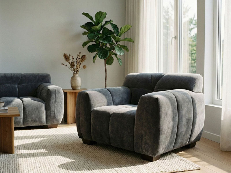 MNS Aluxo Harlem Sofa Range in Chocolate Velvet