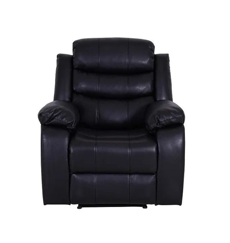 Roma 3+2 Seater & Armchair Black Leather