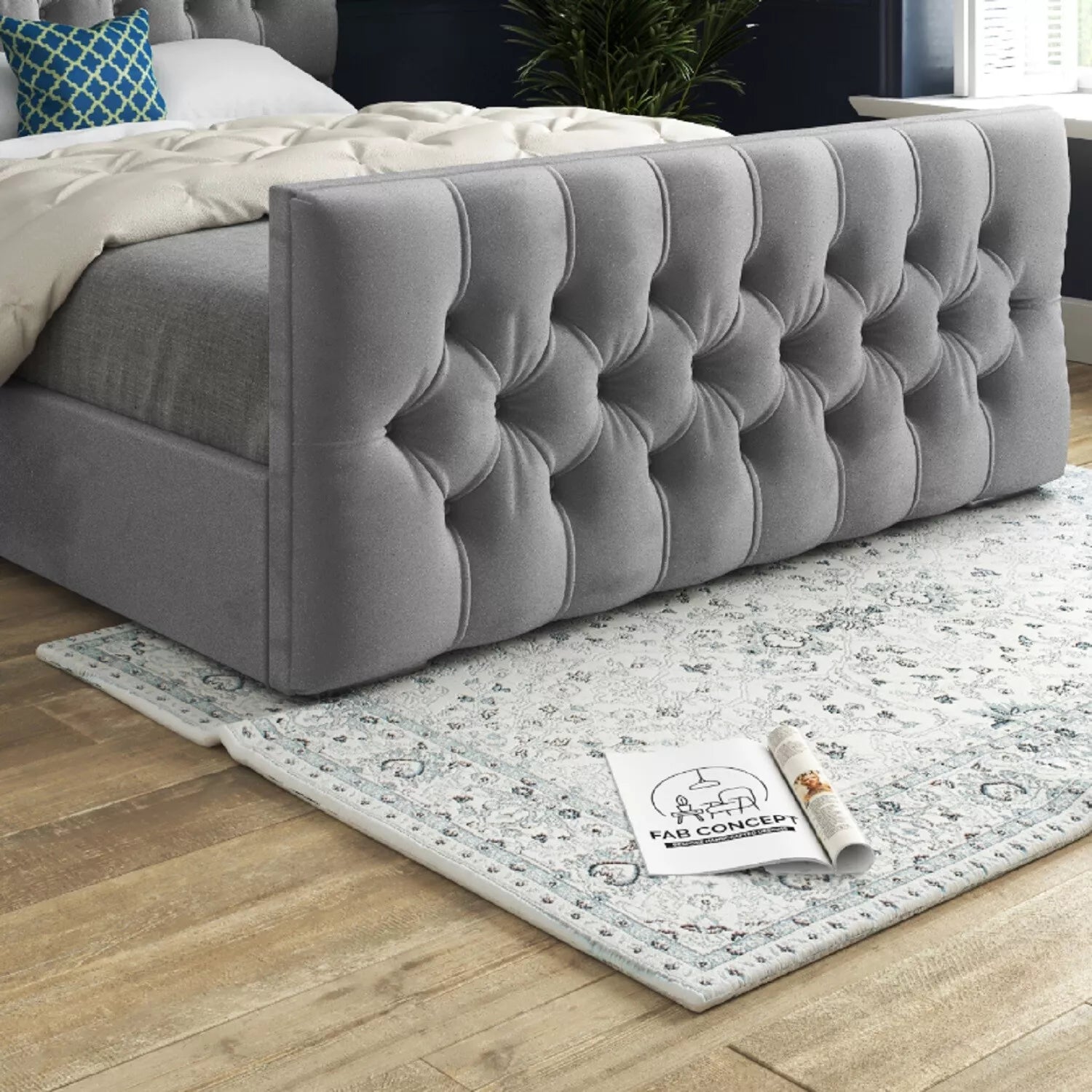 Chesterfield Upholstered Bed Frame Crushed&Plush Velvet Ottoman Bed 4ft6,5ft,6ft