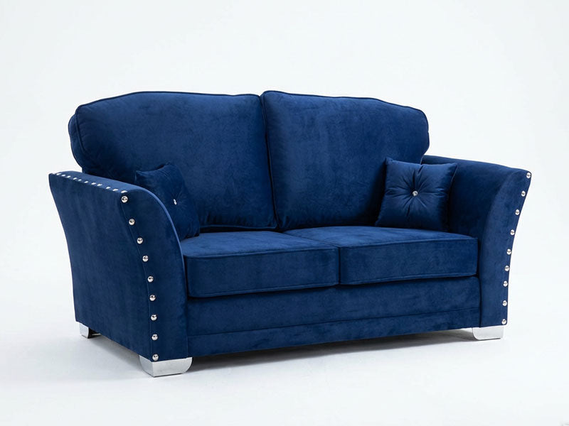 Blueberry Plush Velvet Corner Sofa, 3 Seater, 2 Seater Sofa in Velvet Fabric