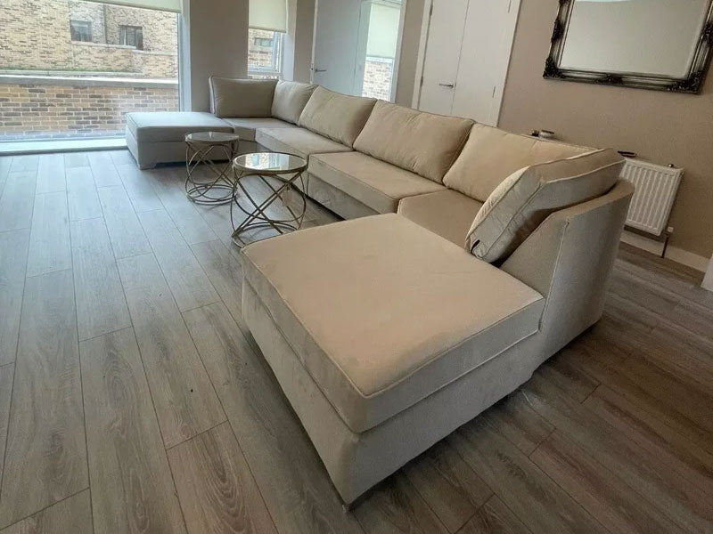 U Shape Sofa - Cinema U Shape Sofa Luxury XL Corner Chaise Sofa - Truffle