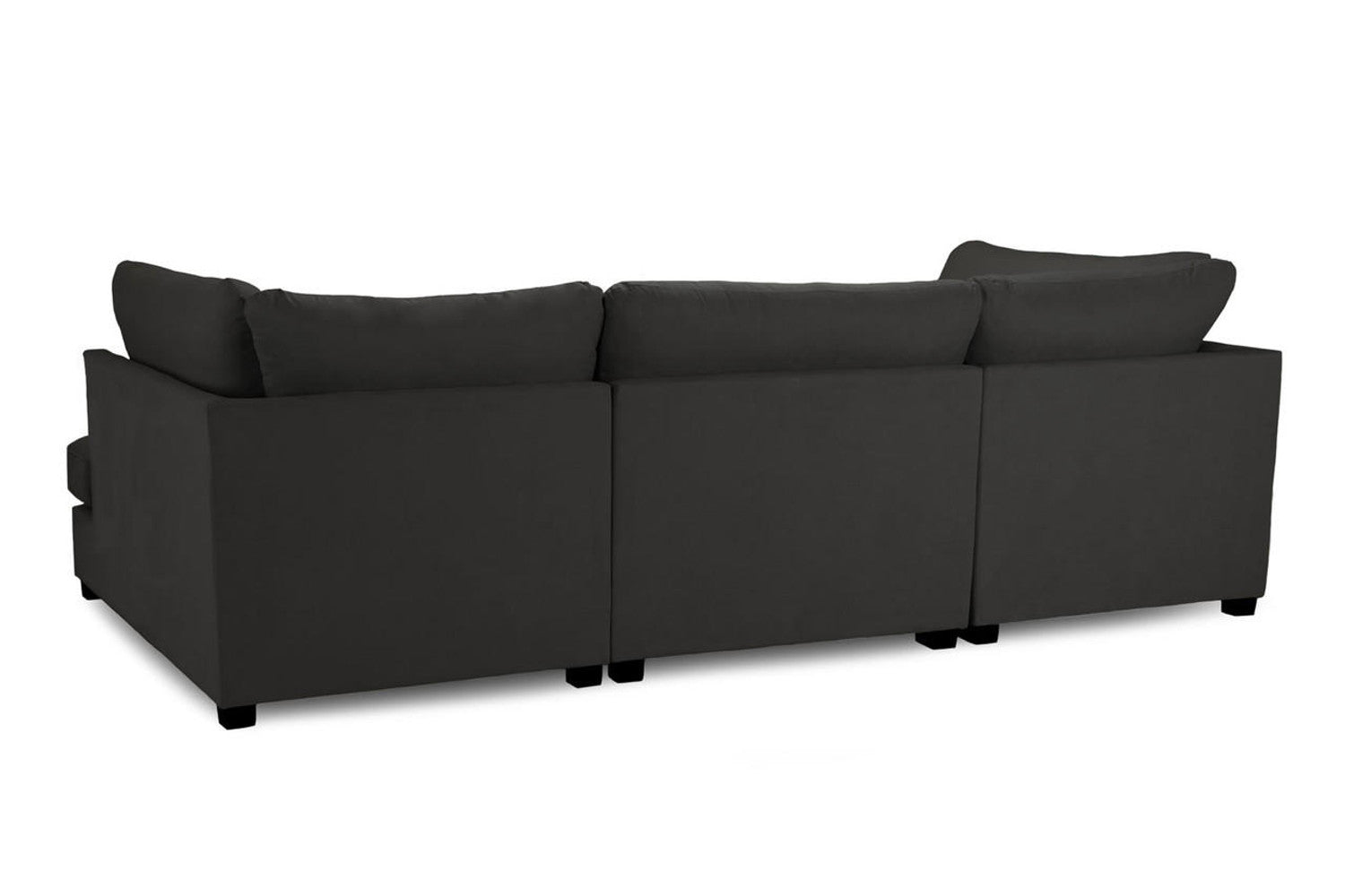 Carnaby Black U Shape Corner Sofa Black Kensington Fabric Including Footstool