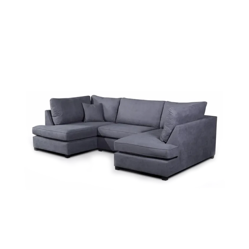 Carnaby Grey U Shape Corner Sofa Including Footstool