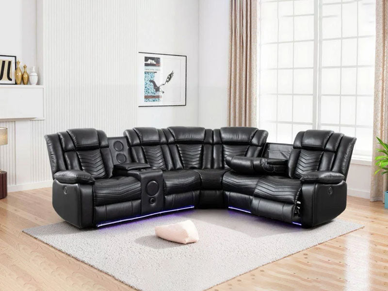 MNS Michigan Leather Electric Recliner Sofa, Corner Sofa, 3+2 Seater Sofa