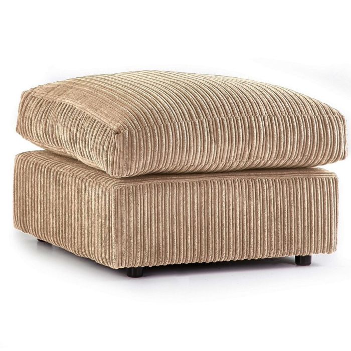 Dylan Jumbo Cord Fabric Corner Sofa with Cushions 3 Seaters, 2 Seaters L-Shape Sofa - Mink