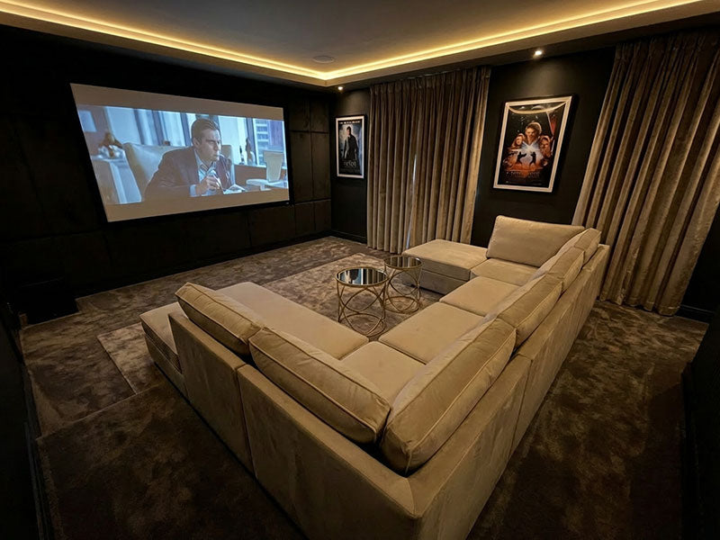 U Shape Sofa - Cinema U Shape Sofa Luxury XL Corner Chaise Sofa - Truffle