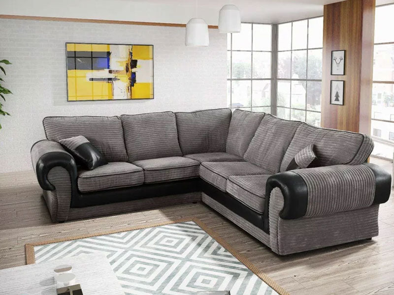 Tango Jumbo Cord Fabric Corner Sofa - 3 Seaters, 2 Seater and Swirlchair