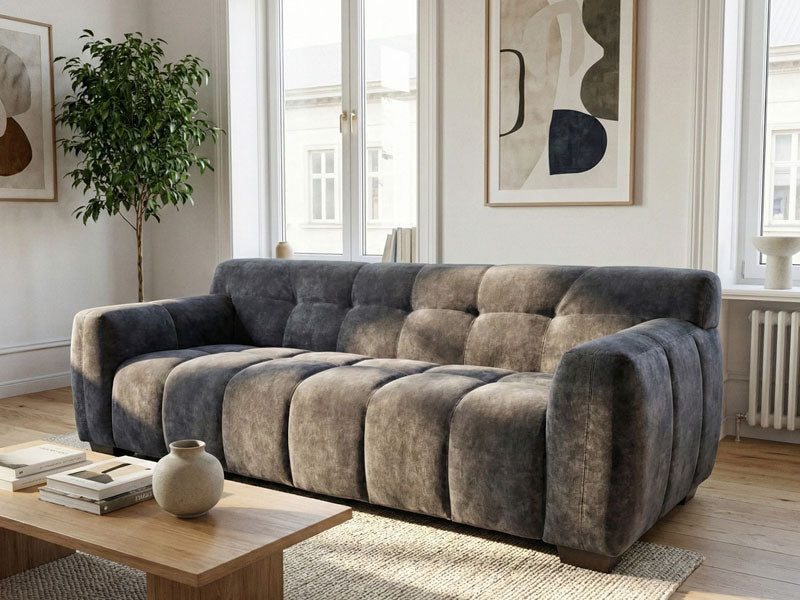 MNS Aluxo Harlem Sofa Range in Chocolate Velvet