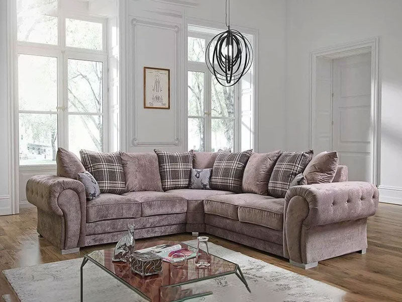 Kensington/Verona Fabric Corner Sofa With Scatterback Cushions