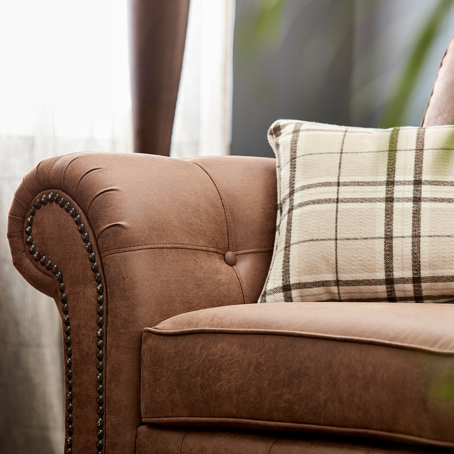 Oakland Brown Faux Leather Large Corner Sofa Set