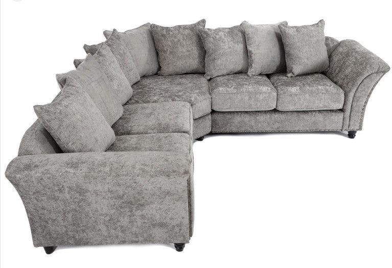 Harrison Full Back Fabric Double 5 Seater Corner Sofa Set