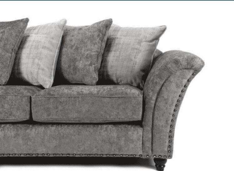 Harrison Full Back Fabric Double 5 Seater Corner Sofa Set