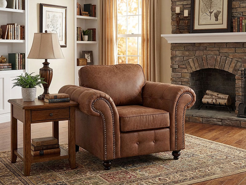 Oakland Leather Armchair - Tan