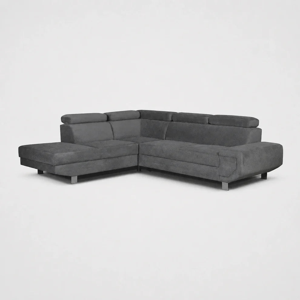 MNS Artic Left or Right Hand Facing Corner Sofa Bed With Storage Box - Grey