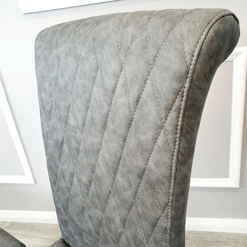 Nicole Dining Chair with Plain Back, Line & Cross Stitch