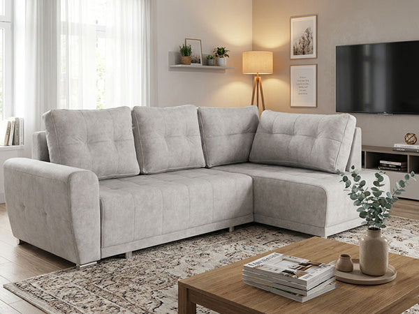Malmo Velvet Corner Sofa Bed With Storage