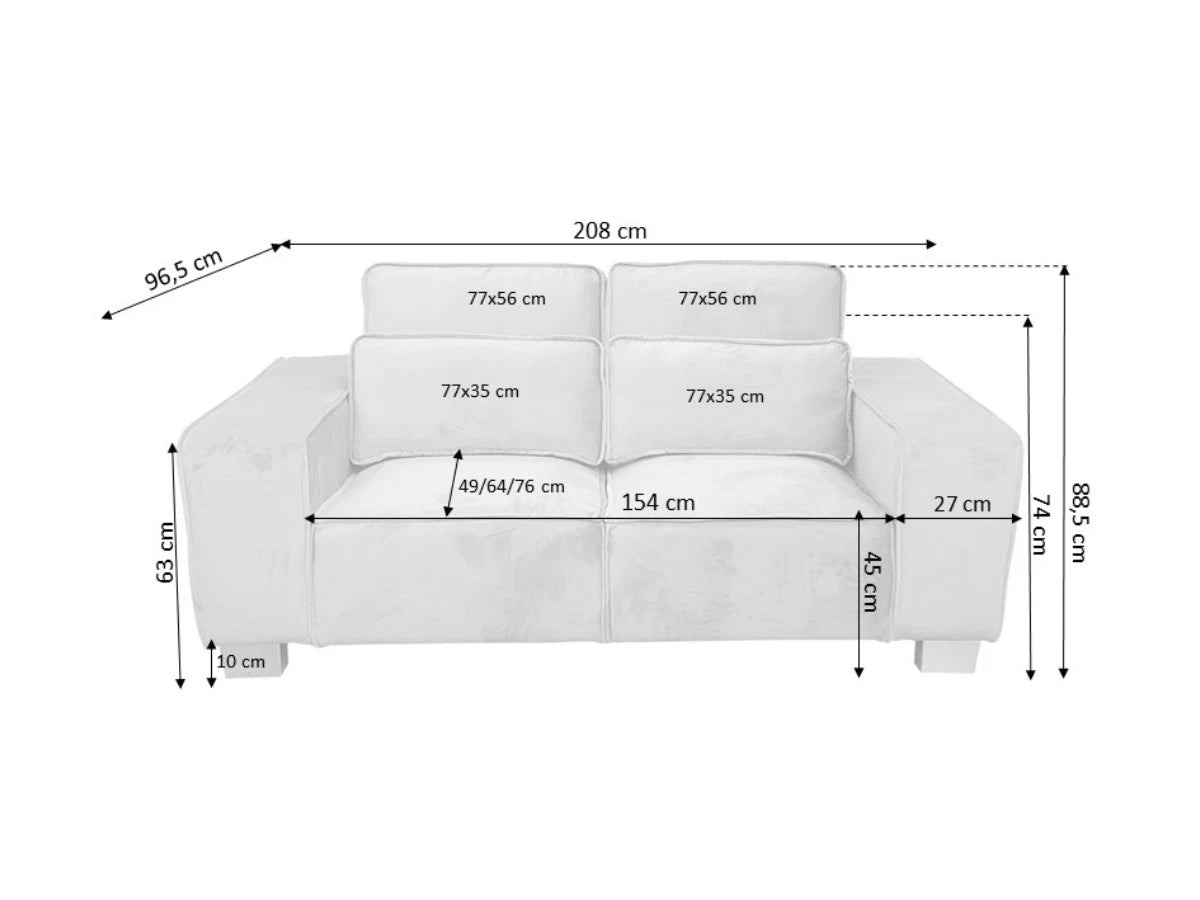 Sloane Luxury 3 Seaters Sofa Beige Plush Velvet | All Covers Washable