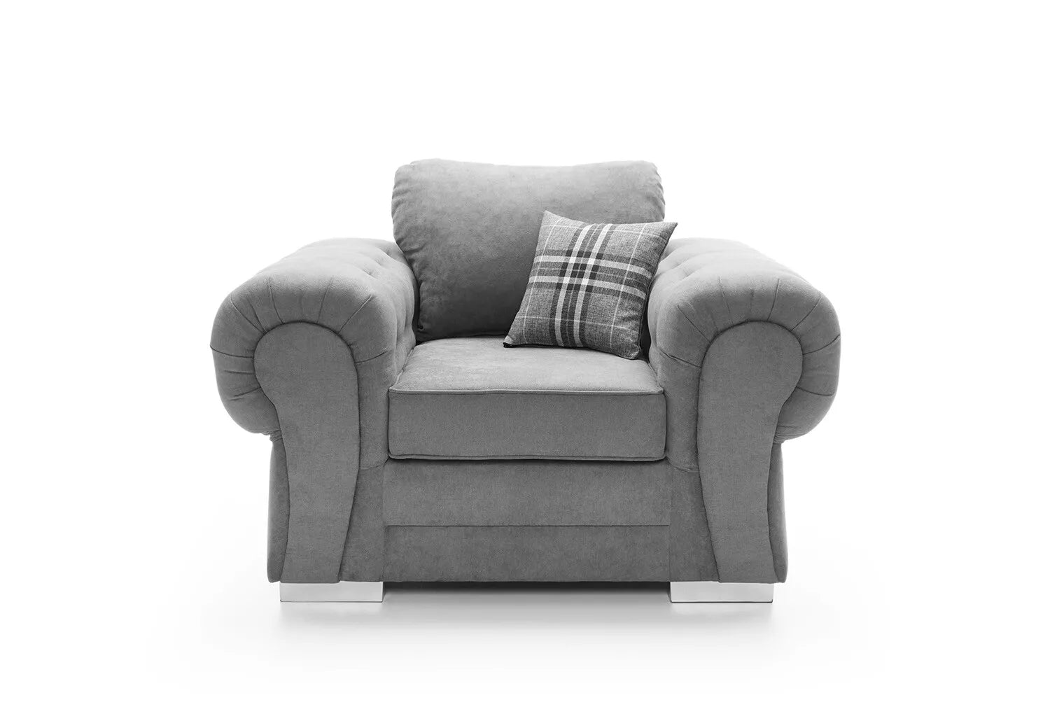 Verona Corner Sofa, 2 and 3 Seater, Armchair in Light Grey Linen