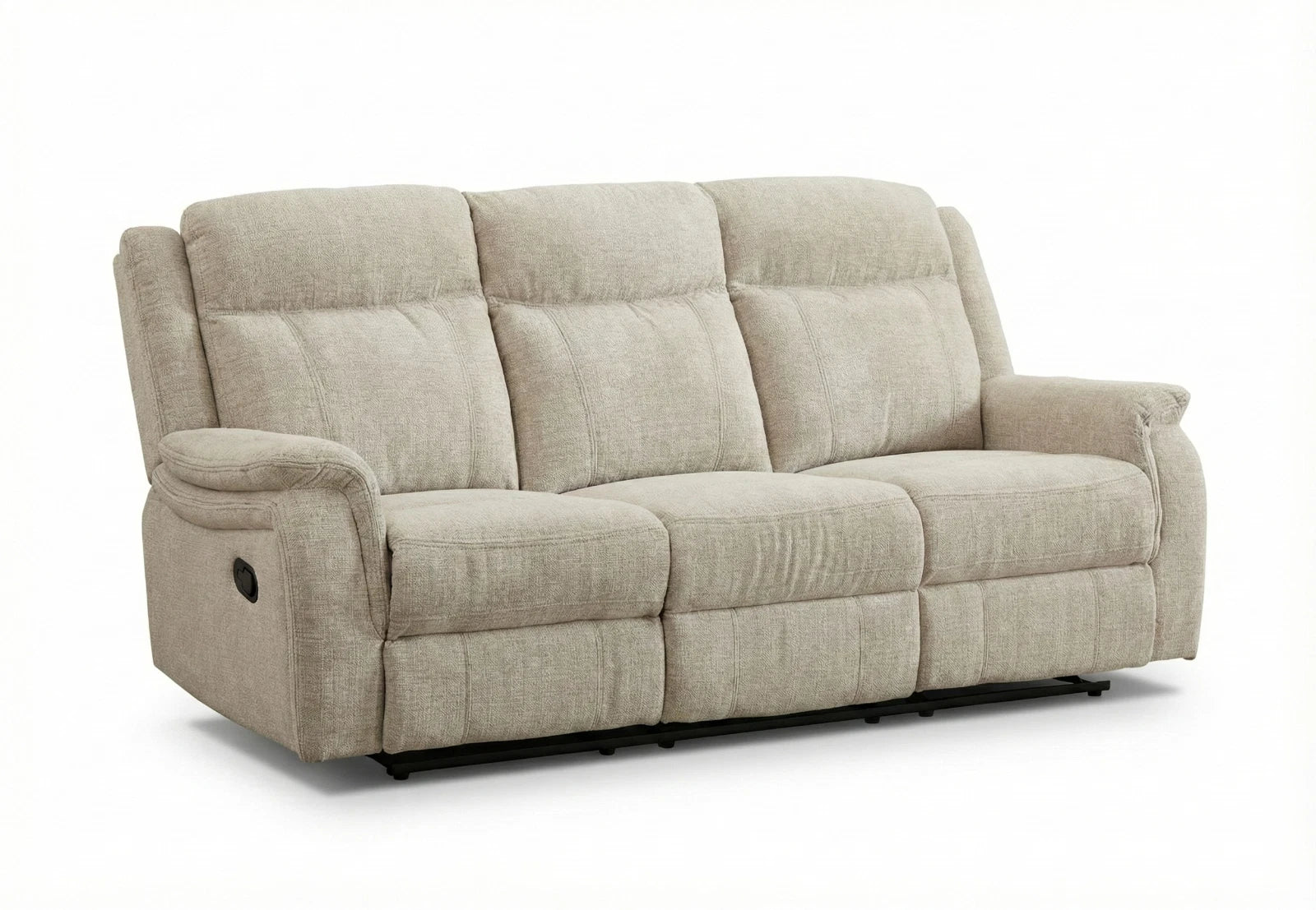 MNS Siyara Fabric Manual Recliner Sofa Set 3+2 Seater Beige - 3 and 2 Seater Recliner Sofa