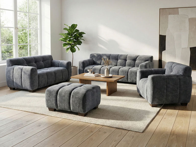 MNS Aluxo Harlem Sofa Range in Chocolate Velvet