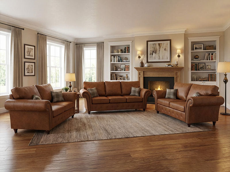 Brown Sofa Corner Suite Oakland 3 Seater 2 Seater Armchair Sofa Set Fabric Sofa