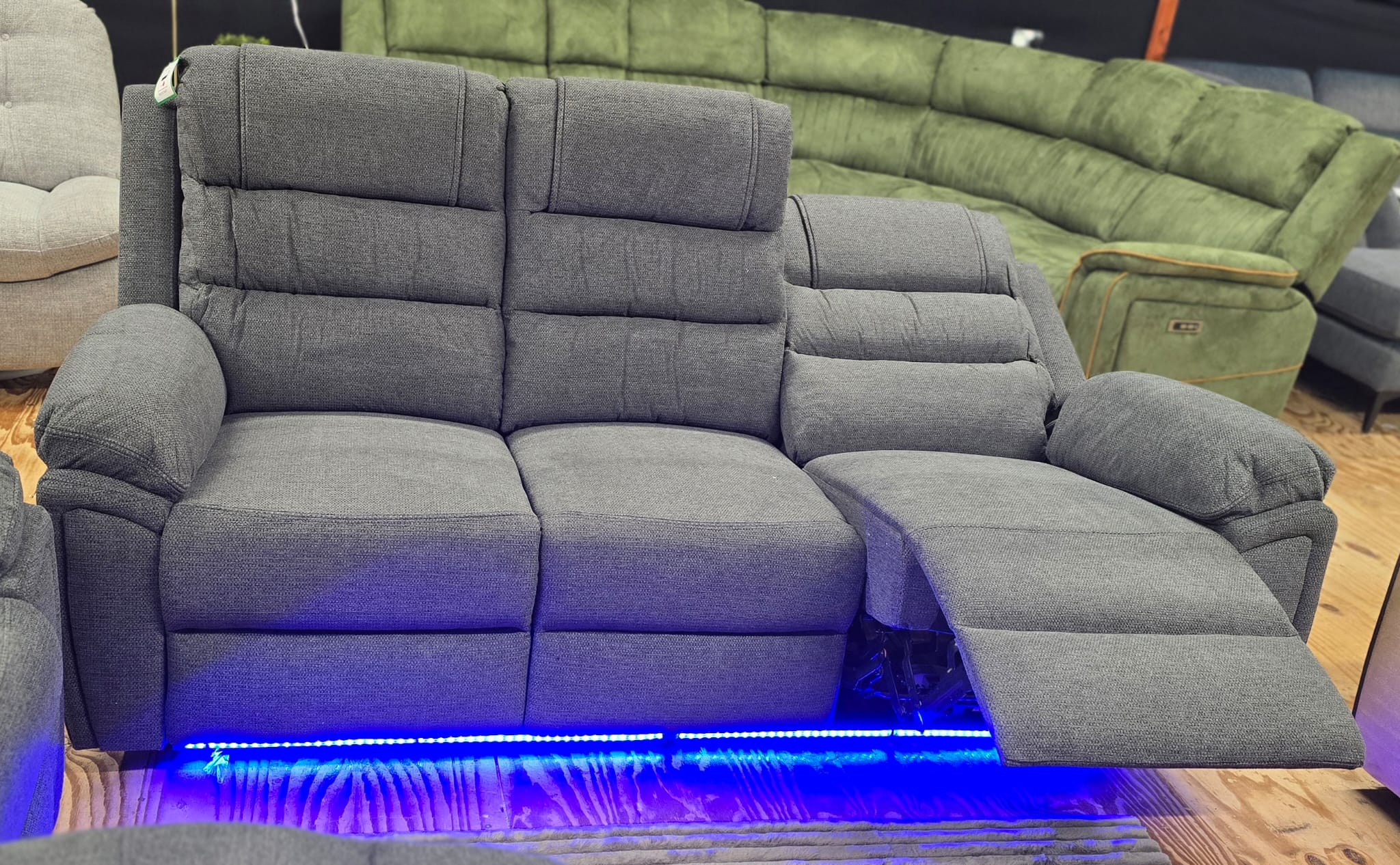 MNS Venice Fabric Electric Recliner Sofa Grey - 3+2 Seater Fabric Sofa