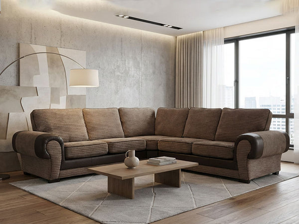 Tango Jumbo Cord Fabric Corner Sofa - 3 Seaters, 2 Seater and Swirlchair