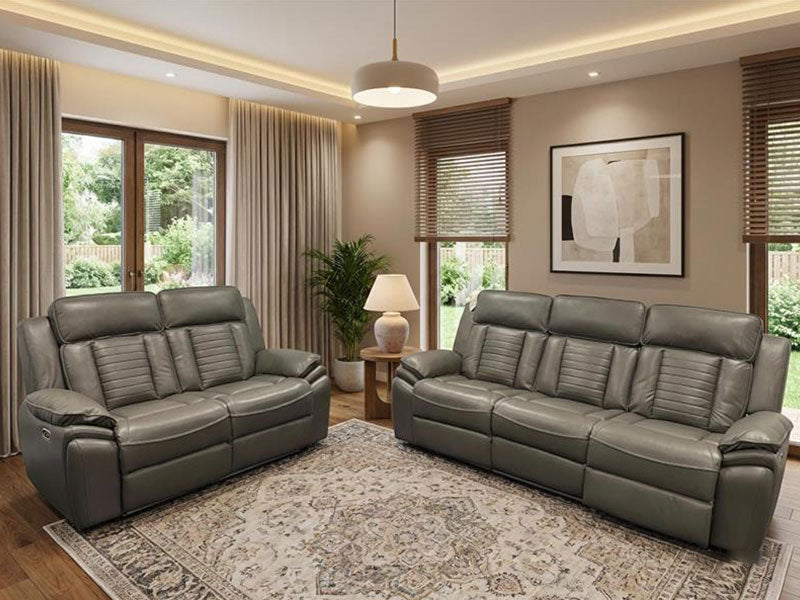 MNS Savilla Leather Electric Recliners Sofa With Cupholders – 3+2 Seater Sofa Set